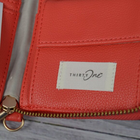 Thirty One Mini All About the Benjamins Wallet Coastal Red Smooth Pebble New - Picture 5 of 10